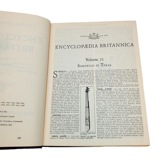 1959 Edition Encyclopedia Britannica Vtg HC Volume 21 SORD to TEXAS Education - Picture 9 of 16